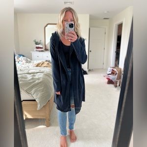 Zara Raw Hem Sweatshirt Coat Cardigan